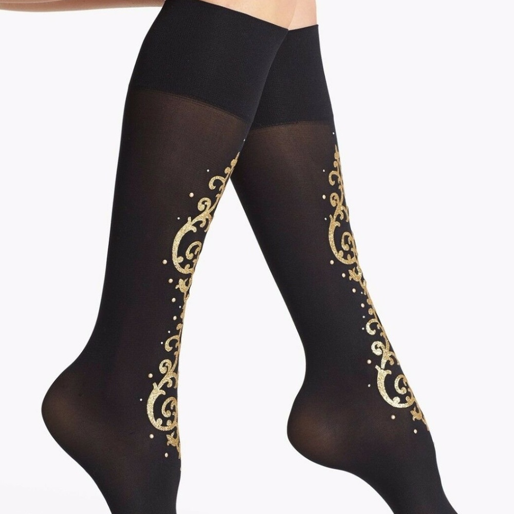 Pretty Polly Baroque Embellish Knee High Socks  OS